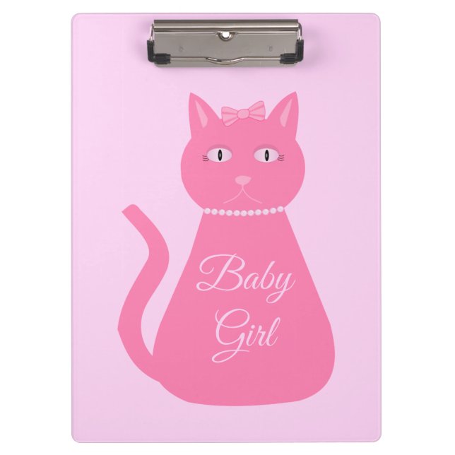 Hübsch Pink Baby Girl Cat Custom Klemmbrett (Vorderseite)