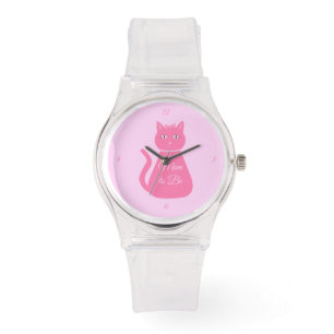 Hübsch Pink Baby Girl Cat Custom Mama zu sein. Armbanduhr