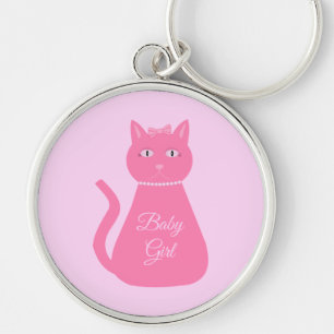 Hübsch Pink Baby Girl Cat Custom Schlüsselanhänger