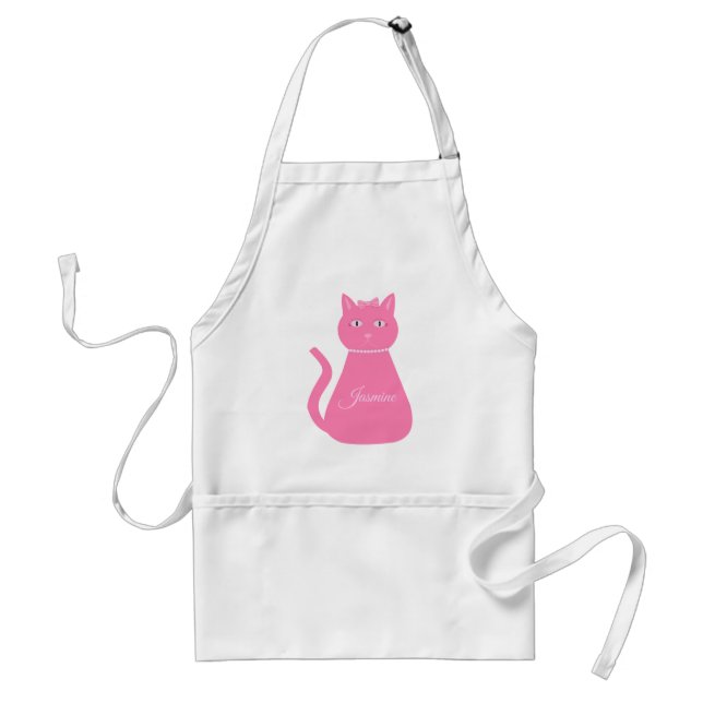 Hübsch Pink Baby Girl Cat Custom Schürze (Vorne)