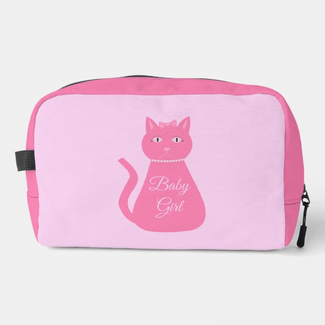 Hübsch Pink Baby Girl Cat Custom Waschbeutel (Vorderseite)