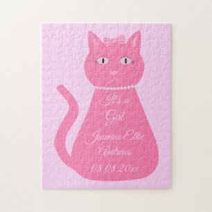 Hübsch Pink Baby Girl Cat Geburtserklärung
