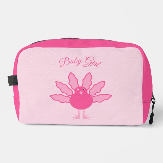 Hübsch Pink Baby Girl Erntedank Türkei Custom Waschbeutel (Vorderseite)