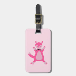 Hübsch Pink Baby Girl Fox Individuelle Name Gepäckanhänger
