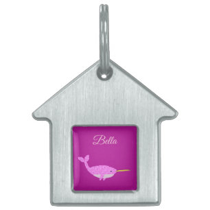 Hübsch Pink Baby Girl Narwhal Individuelle Name Tiermarke