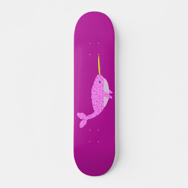 Hübsch Pink Baby Girl Narwhal Skateboard (Vorne)
