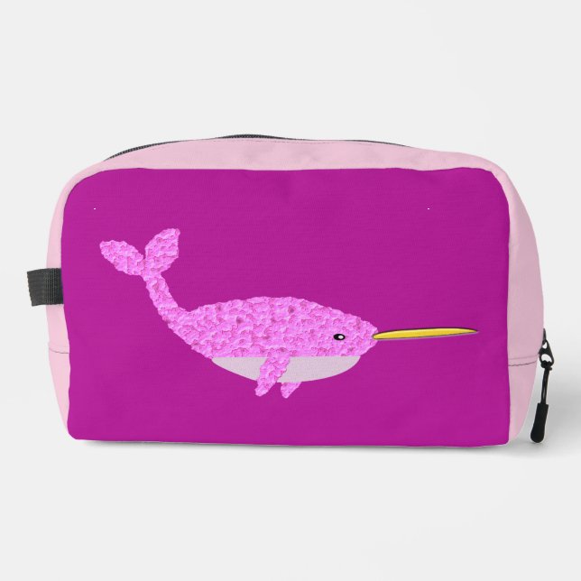 Hübsch Pink Baby Girl Narwhal Waschbeutel (Vorderseite)