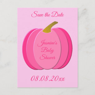 Hübsch Pink Baby Girl Pumpkin Baby Dusche Custom Postkarte