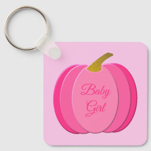 Hübsch Pink Baby Girl Pumpkin Custom Baby Dusche Schlüsselanhänger