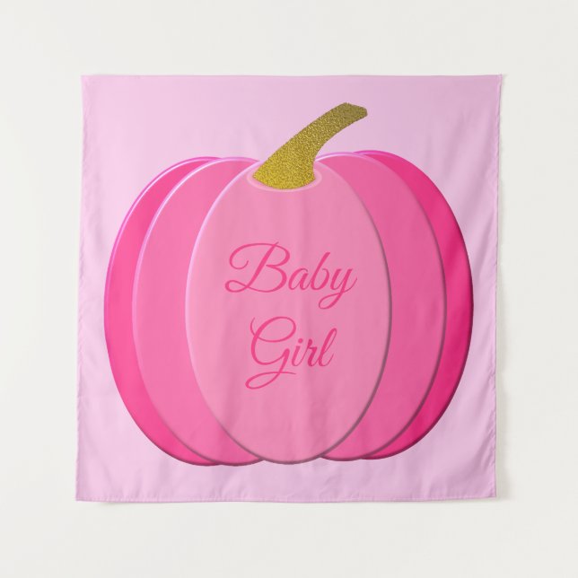 Hübsch Pink Baby Girl Pumpkin Custom Wandteppich (Vorderseite)