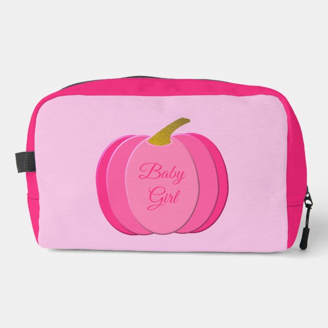 Hübsch Pink Baby Girl Pumpkin Custom Waschbeutel (Vorderseite)