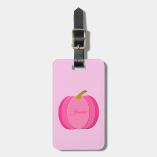 Hübsch Pink Baby Girl Pumpkin Individuelle Name Gepäckanhänger