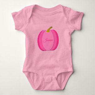 Hübsch Pink Baby Girl Pumpkin Individuelle Name Strampler
