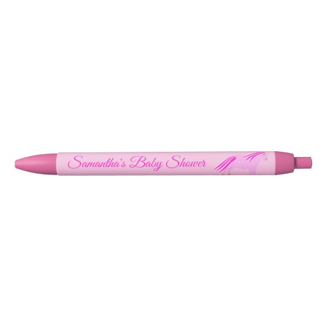 Hübsch Pink Baby Girl Unicorn Kinderdusche nach Ma Kugelschreiber (Vorderseite)