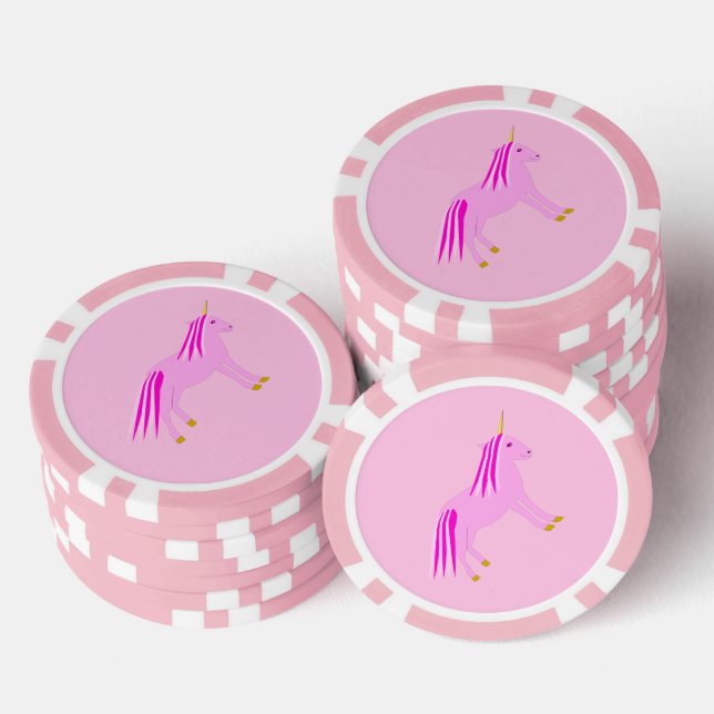 Hübsch Pink Baby Girl Unicorn Pokerchips (Stapel)