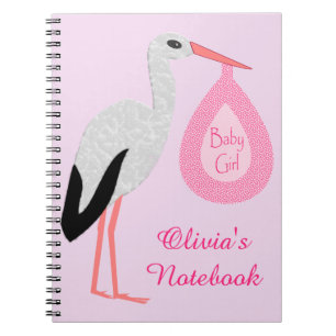 Hübsch Pink Baby Storch Custom Notizblock