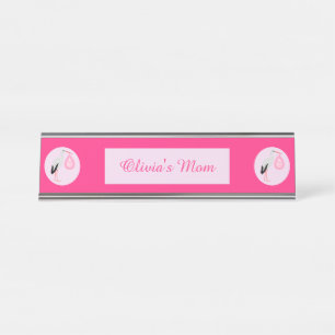 Hübsch Pink Baby Storch Custom Schreibtischnamensplakette