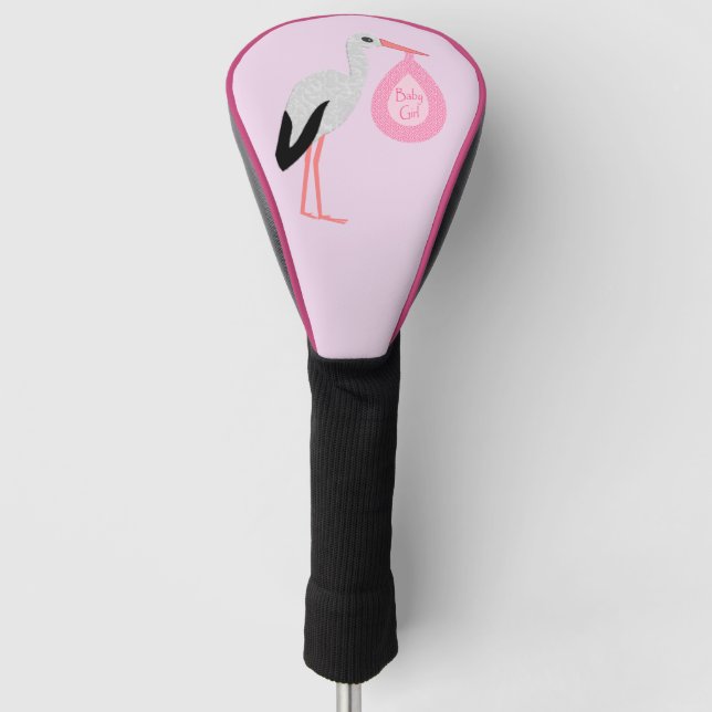 Hübsch Pink Baby Storch Golf Headcover (Vorderseite)