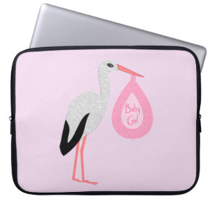 Hübsch Pink Baby Storch Laptopschutzhülle