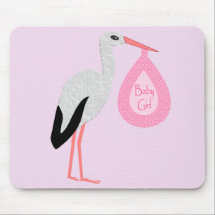 Hübsch Pink Baby Storch Mousepad