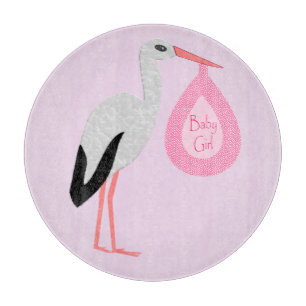 Hübsch Pink Baby Storch Schneidebrett