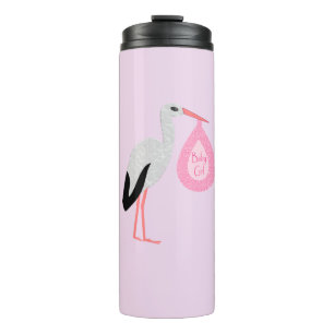 Hübsch Pink Baby Storch Thermosbecher