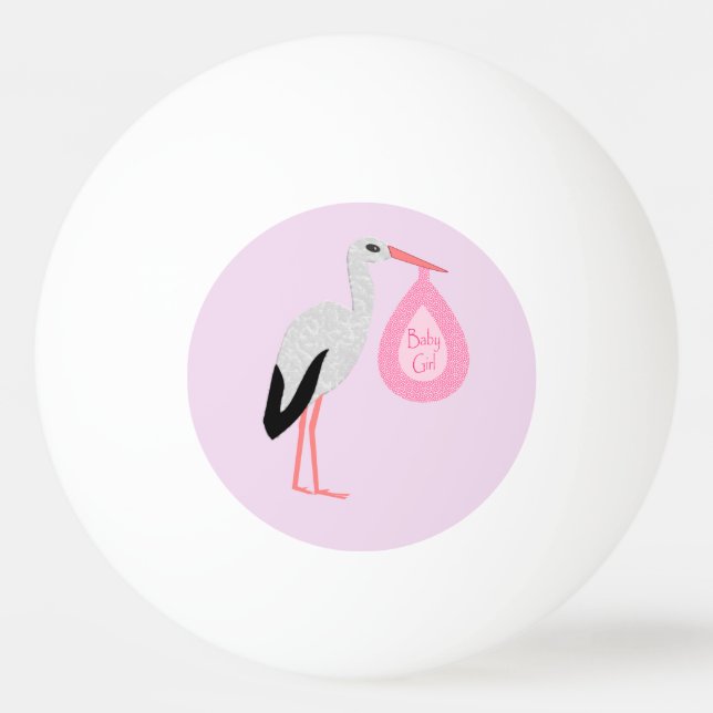 Hübsch Pink Baby Storch Tischtennisball (Vorderseite)
