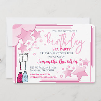 Hübsch Pink Birthday Wellness-Center Party Einladung