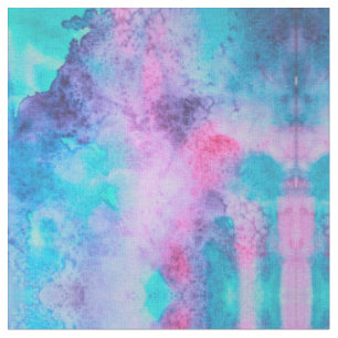 Hübsch Pink Blau Lila Salatfarben Kunst, Dichtung  Stoff
