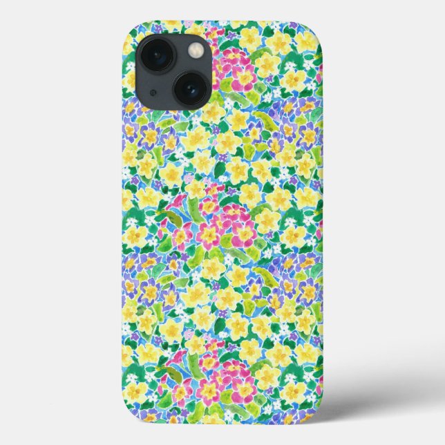 Hübsch Pink Blue Yellow Primroses Powis iPad Fall Case-Mate iPhone Hülle (Rückseite)