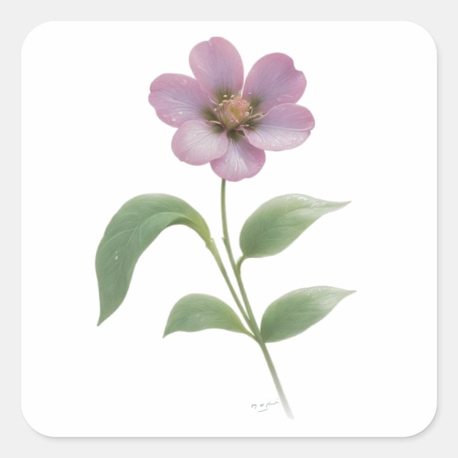 HÜBSCH PINK BLUME STICKER (Vorderseite)