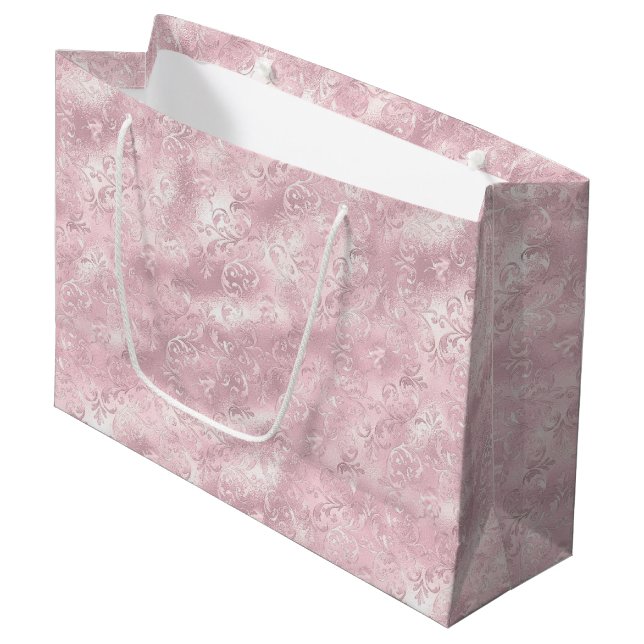 Hübsch Pink Blush Elegantes Glam Brautparty Große Geschenktüte (Vorderseite Schrägansicht)
