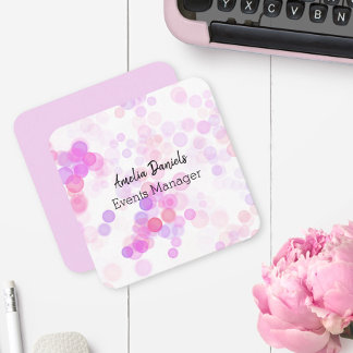 Hübsch Pink Bokeh Light Business Card Quadratische Visitenkarte