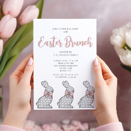 Hübsch Pink Bunny Oaster Brunch Einladung