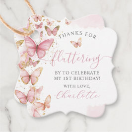 Hübsch Pink Butterfly 1. 2. 3. 5. Geburtstag Geschenkanhänger