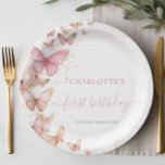 Hübsch Pink Butterfly 1. 2. 3. 5. Geburtstag Pappteller<br><div class="desc">Personalisieren Sie diese hübschen rosa Schmetterlinge Geburtstagspapier-Teller einfach und schnell. Klicken Sie einfach auf die Schaltfläche Bearbeiten mit dem Entwurfstool, um die Texte weiter zu bearbeiten, Schriftart und Schriftart zu ändern. Alle Texte können bearbeitet werden. Perfekt für 1. Geburtstag oder jedes Alter! Für einen nahtlosen und koordinierten Look erkunden Sie...</div>
