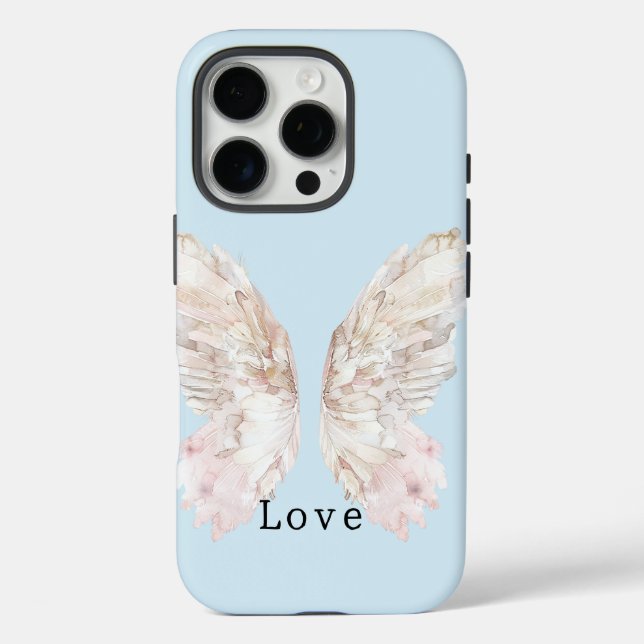 Hübsch Pink Butterfly Flügel iPhone 16 Pro Hülle (Rückseite)