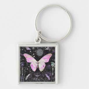 Hübsch Pink Butterfly Schlüsselanhänger