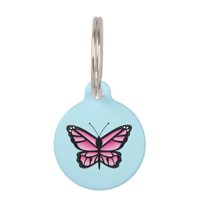 Hübsch Pink Butterfly Tiermarke (Vorderseite)