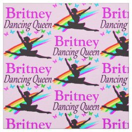 HÜBSCH PINK DANCING QUEEN PERSONALISIERT FABRIC STOFF