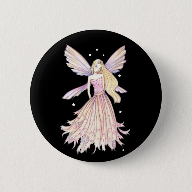 Hübsch Pink Fairy Button von Molly Harrison (Vorderseite)