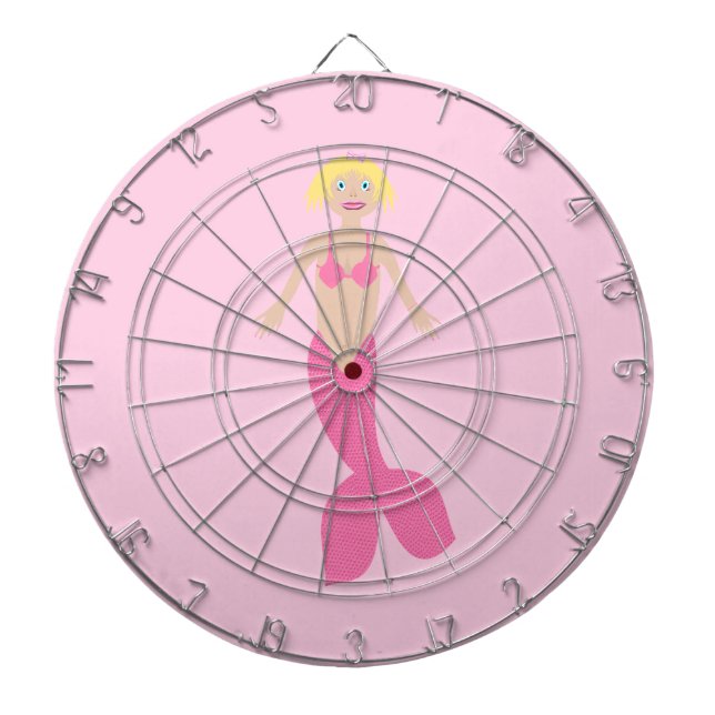 Hübsch Pink Fantasy Mermaid Dartscheibe (vorne)