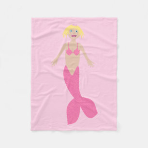 Hübsch Pink Fantasy Mermaid Fleecedecke