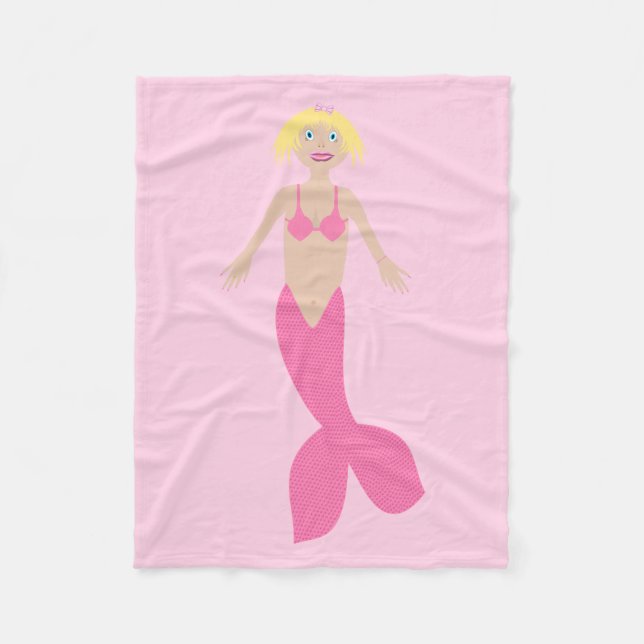 Hübsch Pink Fantasy Mermaid Fleecedecke (Vorderseite)