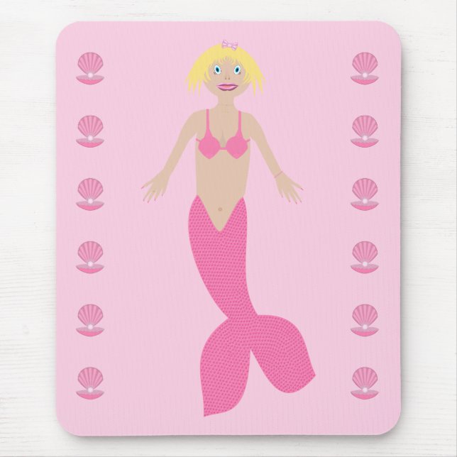 Hübsch Pink Fantasy Mermaid Mousepad (Vorne)