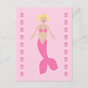 Hübsch Pink Fantasy Mermaid Postkarte