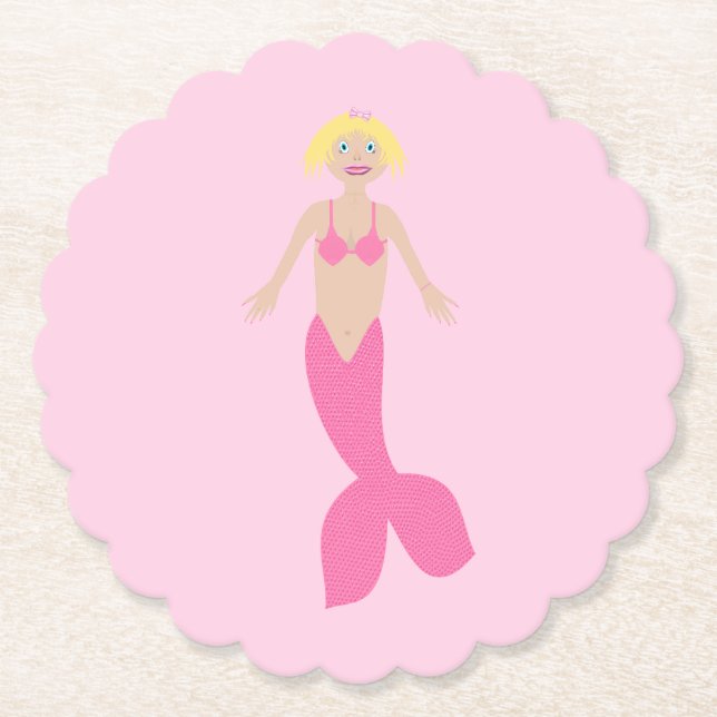 Hübsch Pink Fantasy Mermaid Untersetzer (Vorderseite)