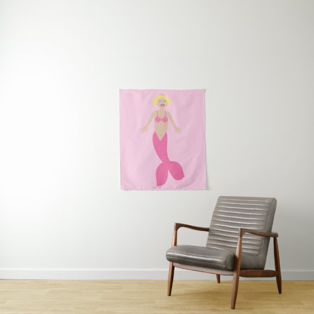 Hübsch Pink Fantasy Mermaid Wandteppich (Beispiel)