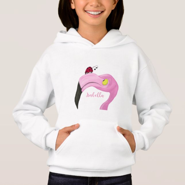 Hübsch Pink Flamingo Hoodie (Vorderseite)