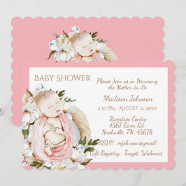 Hübsch Pink Floral Baby Girl Dusche Einladung